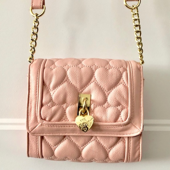 Betsey Johnson Pink Heart Crossbody Bag